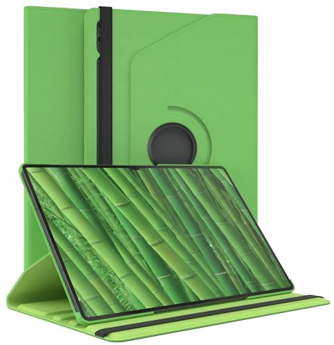EAZY CASE - Tablet Hülle für Samsung Galaxy Tab S10 Ultra/Tab S9 Ultra Schutzhülle Smart Cover Tablet Rotationcase zum Aufstellen Klapphülle 360° drehbar mit Standfunktion Tasche Kunstleder Grün