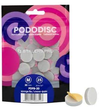 STALEKS Pro PODODISC M Expert 20 mm Polierpads für Pediküre (M: 20 mm), 25 Stück