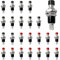 OMIGA Mini Kippschalter drucktaster 24 Stück 3A 220 V AC Drucktasten Schalter 2 Poliger Mikrotaster für Modelleisenbahn-Hobby (Rot/Schwarz)