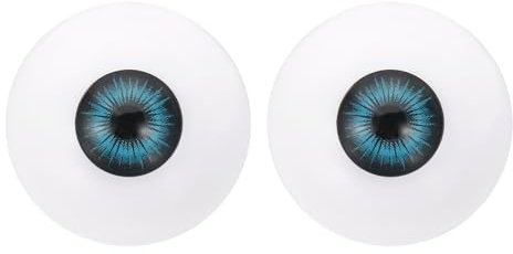 PATIKIL 30mm Faux Yeux, 1 Paires Yeux Acryliques Réalistes Demi-Globes en Plastique Accessoires d'Halloween Artisanat d'Art, Bleu Foncé