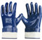 BrightGlow Guantes de trabajo azules totalmente revestidos de nitrilo de algodón guantes de goma impermeables resistentes al aceite resistentes a la abrasión antideslizantes transpirables de nailon