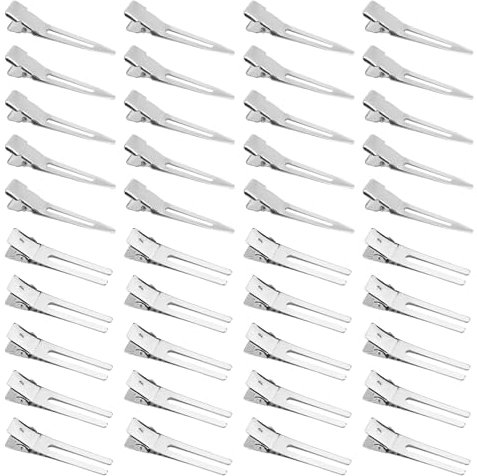 SYEYCW 80 Pièces Pinces Crocodiles Cheveux, 45mm Pinces Locks en Métal, Duck Bill Pinces à Cheveux, Accessoires de Cheveux de Bricolage Professionnelles, pour Filles Femmes Coiffures Bricolage