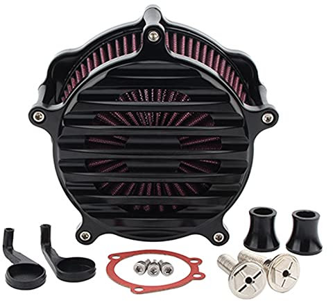 QASULER Kit filtro aria filtro aria nero, for Harley, Sportster XL883 XL1200 Forty Eight Seventy Two 48 72 Iron 883 1991-2020 Filtro aria per moto(Rot)