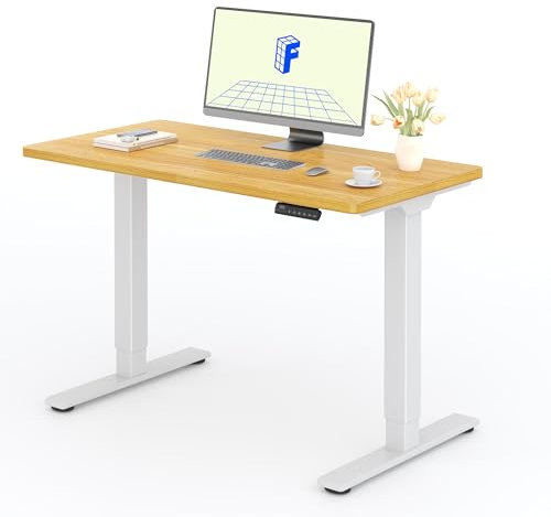 FLEXISPOT Bureau Assis Debout, 120x60 Une Pièce, 2 Moteurs Puissants, Bureau Réglable en Hauteur, Assis Debout Électrique avec Fonction Mémoire, Plateau Noir+Cadre Noir