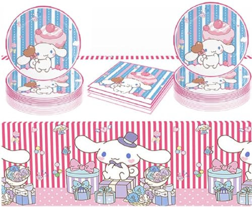 Cinnamoroll - Set di stoviglie decorative, per feste, feste a tema (rosa)