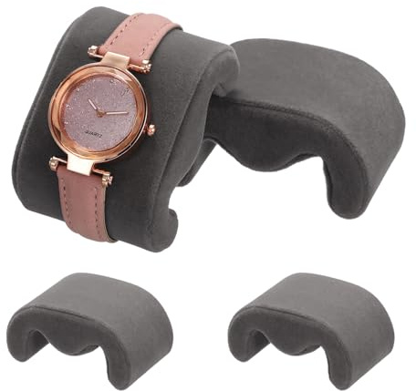 QUARKZMAN 4 Stück M-förmiges Uhren-Display-Kissen aus Samt Grau | Ersatz für Uhrenarmband-Display-Aufbewahrung