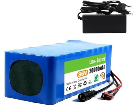 GNIUBBDB 36V 20Ah Ebike Lithium Batterie 500W 10S4P Lithium-Batterie Pack für E-Bike Elektrische Fahrrad Roller mit BMS und 2A Ladegerät XT30 Plug