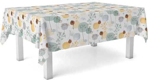 ECOMMERC3 Fleckabweisende Tischdecke für rechteckigen Tisch, Größe 180x140 cm | Schmutzabweisende Tischdecke, extra weich und wasserdicht, SERPIS TÜRKIS