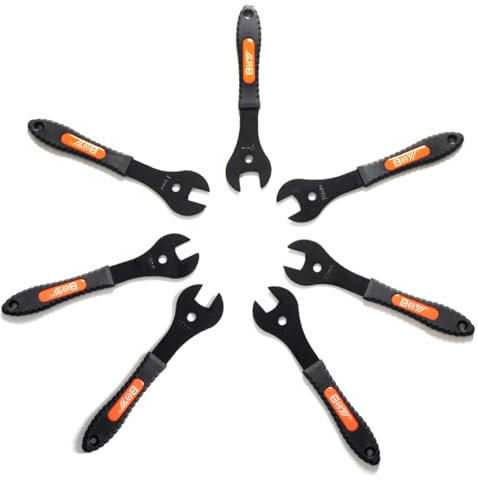 7 Pcs Bike Cone Wrench Set Tool (13, 14, 15, 16, 17, 18, 19mm) Bicycle Wheel Pedal Hub Axle Nut Install Remover Cycling Spanner Hub Repair Removal Tool
