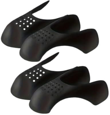 Boolavard 4 Stück Anti-Knitter-Schuhschützer – Kunststoff-Knitterschutz für Sneaker, Verstellbarer Zehenspanner für die Schuhpflege und -Wartung (Schwarz, Groß EU 41-47)