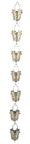 Haofy Catena di Pioggia Sospesa in Bronzo Antico Regolabile da 7,8 Piedi, Caratteristica dell'Acqua Verticale Decorativa per Le Grondaie, Installare Facilmente Senza Strumenti, Ideale