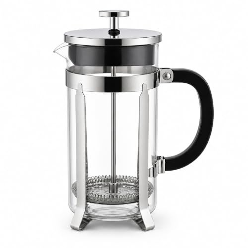 Cafetera Prensa Francesa de Vidrio Resistente al Calor con Filtro Fácil de Limpiar, Prensa Francesa para Café y Té, Diseño Multifuncional Ideal para el Hogar, Viajes y Camping (1000, Mililitros)