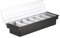 Dispenser per condimenti in plastica a 6 scomparti, nero, per bar, condimenti, vassoio per guarnizione cocktail