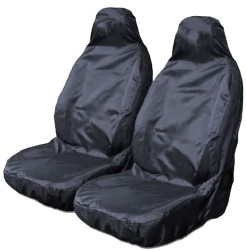 Carseatcover-UK BLKWPSPFP920 Heavy Duty Black Waterproof Car Seat Covers/Protectors - 2 x Fronts
