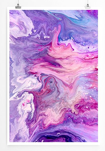 Eau Zone Home Bild - Abstraktes Violettes Acrylbild- Poster Fotodruck in höchster Qualität