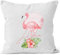 Autiga Kissenbezug Flamingo Aloha Tropical Summer Jungle Paradise Hummingbird Kissen-Hülle Deko-Kissen quadratisch Baumwolle weiß Unisize