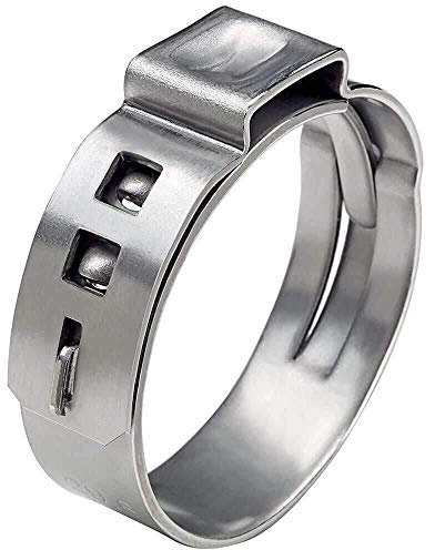 daw21onlineshop 1-Ohr Schlauchschellen Schlauch Klemmen Klemmschellen Ohr Schellen Edelstahl V2A 14,6-16,8 mm 10 Stück