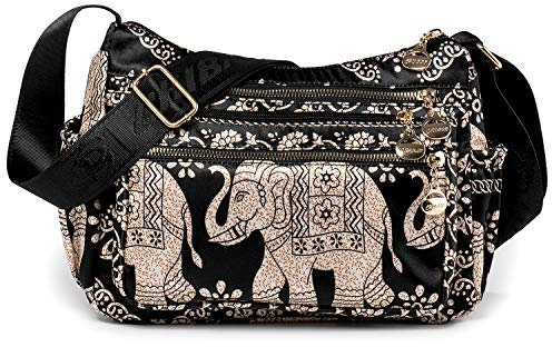LaRechor Nationaler Elefant Damen Hobo Umhängetasche Schulter Tasche Messenger Tasche mit Grosse Kapazität für Reisen Einkaufen