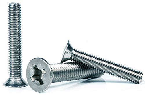 M3 (3mm x 30mm) Phillips Countersunk Machine Screws Flat Head Steel (Pack of 20)