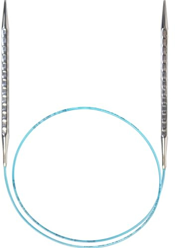 skacel by addi Rocket 2 (Quadratische) Rundstricknadeln, feste 80 cm beschichtete Messingspitzen mit flexibler Nylonschnur, 2,5 mm (US Size 1)