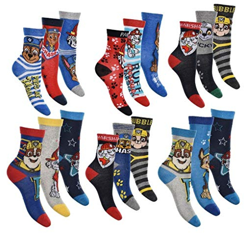 Ozabi Chaussettes Enfant Licence Pat Patrouille fantaisie -Assortiment modèles photos selon arrivages- (27/30, Pack de 9 Paires Garçon)