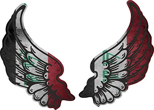 Akachafactory Sticker Aufkleber Flugel Motorrad Biker Flagge Fahne IRQ Iraq