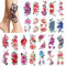 PHOGARY 24 pièces Femmes Tatouages ​​Temporaires (Grandes Fleurs), Autocollants de Faux Tatouage de Couleur Vive, Autocollant étanche Body Art pour Filles Bras Jambes Epaule Dos