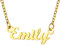 U7 Damen Namenskette 18k vergoldet Halskette mit Name Emily 45+5cm Schlüsselbein Kette einzigartige Kurze Kette Modeschmuck Accessoire für BFF Geburtstag Weihnachten