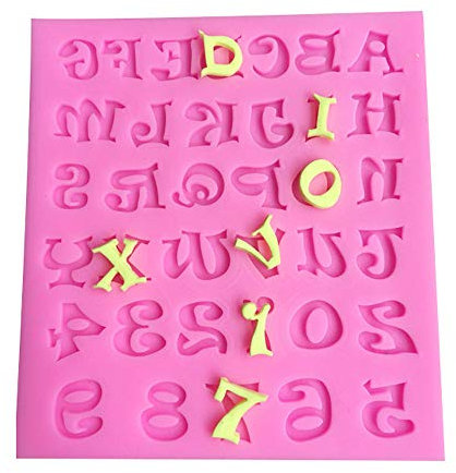 BLUGUL Letra Número Moldes de Silicona, para Chocolate Fondant Torta Decoración