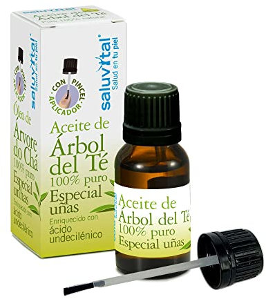 Aceite de Árbol de Té puro 100% | Especial para uñas | Propiedades antisépticas naturales | 10ml con pincel | Saluvital