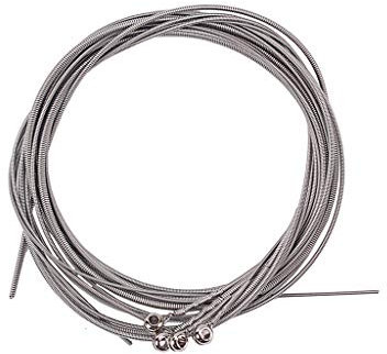 Alnicov 4 cuerdas de bajo de acero inoxidable, cuerdas de guitarra, chapadas en plata, para accesorios de música de guitarra