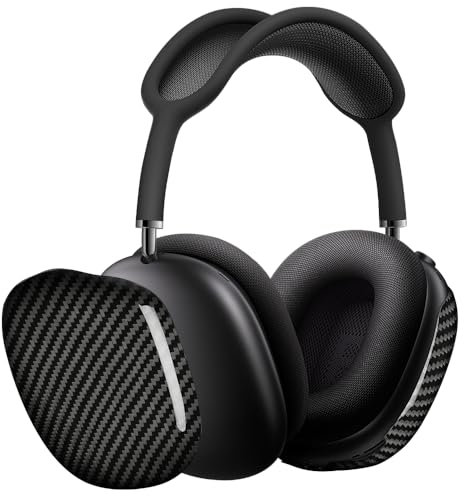 MONOCARBON Real Carbon Fiber Case for Airpods Max,Military Grade Protective Hard Cover for 2024 New and Old Apple Airpods Max Headphone from Daily Scratch,High-End Luxury Essential Accessories