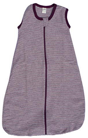 Lilano, Schlafsack Ringel ohne Arm, 70% Wolle (kbT), 30% Seide, 210 gr./m² (Beere/Natur, 3 (110 cm))