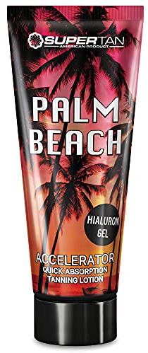 Bizzico SuperTan Palm Beach Hyaluron Gel Accelerator Tanning Lotion (200 ml, farblos oder neutral, für dunkle Haut, mit hautpflegenden Eigenschaften)