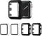 AOTUAO 4 Pezzi Cover Compatibile con Apple Watch Series 3 2 1 38mm con Vetro Temperato, iWatch Case Protettore Schermo e Pellicola Protettiva Custodia per Apple Watch 3 2 1 38mm(2Nero 2Trasparente)