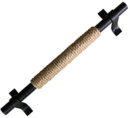 Poignée de Meubles Poignées de Porte en Bois Coulissante Grange Noire Boutons de portes Antique tire la poignée Vintage Poignée en Corde de Fer Forgé EuropéEn Poignet de Porte (Total length 196mm)