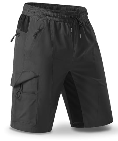 Hiauspor Wanderhose Herren Kurz Hosen MTB Shorts 5 Taschen | Sommer, Leicht Schnelltrocknend, Atmungsaktive, Water Resistant, Bermuda, Trekking, Fahrrad, Für Arbeit & Outdoor-Reisen