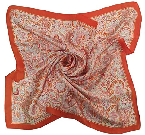 FAIRYGATE Damen Bandana Halstuch Platz Seidentuch Drucken Tuch Schal Kopftuch Seide Multifunktion 70x70cm 21228