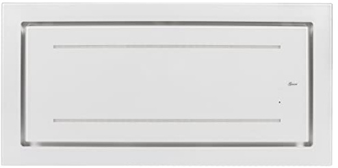 Gurari Decke Dunstabzugshaube 120 cm GCH C 341 PRIME | Effiziente Deckenhaube Weiß Glas mit Fernbedienung | Saugstark 1000 m³ | LED Strip | Timer | Umluft/Abluft Abzugshaube | Modernes Küchengerät