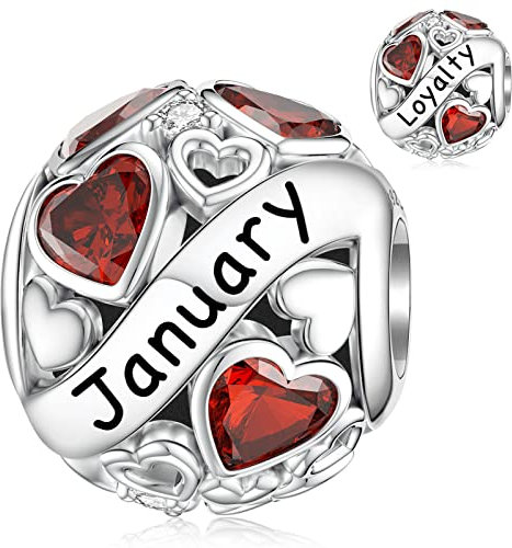 Januar Charms für Pandora Charm Herz Geburtsstein Charm