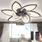 Ventilatore Da Soffitto A LED Con Illuminazione, Lampada A Sospensione Dimmerabile 66W, Silenzioso Con Luce, Per Soggiorno, Camera Da Letto Schwarz, 6 Köpfe 78x15cm