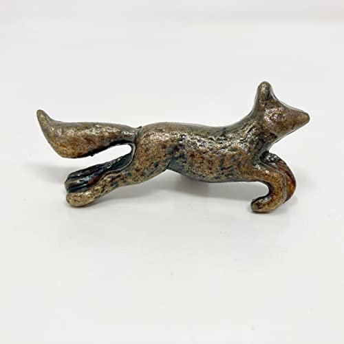 Vintage Antik Eisen Bronze Handgefertigte Metall Tier Schrank Türknäufe Schublade Zieh Schrank Türgriffe (1. Laufender Fuchs)
