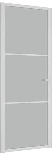 vidaXL Porta Interna 83x201,5 cm Bianco Opaco Vetro e Alluminio
