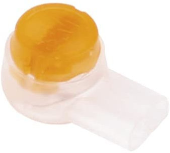 Pack of 100 Supertech 2 Wire 2-way IDC Orange Gel Splice Jellybean Crimp Connectors, Telephone Cable Repair Joiner Splice