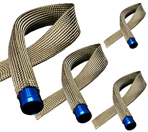 2m TITAN Hitzeschutzschlauch ID-Ø 15mm flexibel | VIELE LÄNGEN & GRÖSSEN 7-50mm | Gewebeschlauch Fiberglas Schlauch Isolierschlauch Kabelschutz Kabelschlauch Heat sleeve Brandschutz| PREMIUM