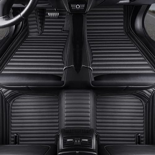 NYMCAR Nach Maß Auto FußMatten für 99% Stufenheck, Schrägheck, Coupe, Kombi, Cabriolet, Großraumlimousine 2000-2023 (Streifen Schwarz)