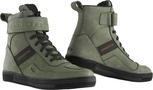 Bogotto Denton perforierte wasserdichte Motorrad Schuhe, grün, 41