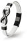 UNIQAL | Unendlichkeit Leder Armband INFINITY Herren | Edelstahl/Echtleder Schwarz und Braun + Geschenk Etui box (Weiß, 21)