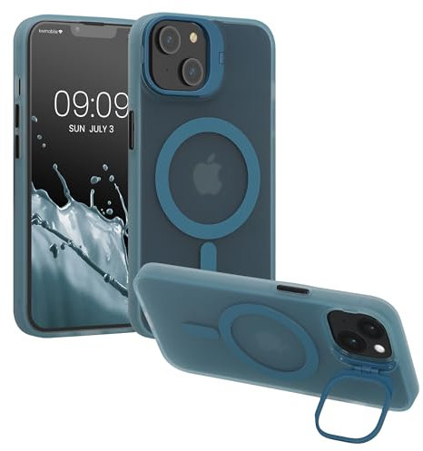 kwmobile Hülle kompatibel mit Apple iPhone 14 Hülle - Hard Case mit erhöhtem Rand - Kameraschutz integriert Hellblau Transparent