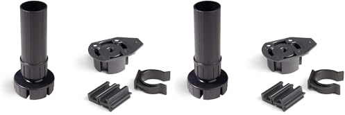 Emuca 2022417 feet, Furniture Black Plastic, Set of 4 Adjustable Cabinet Legs 100mm-high (Pack of 2)